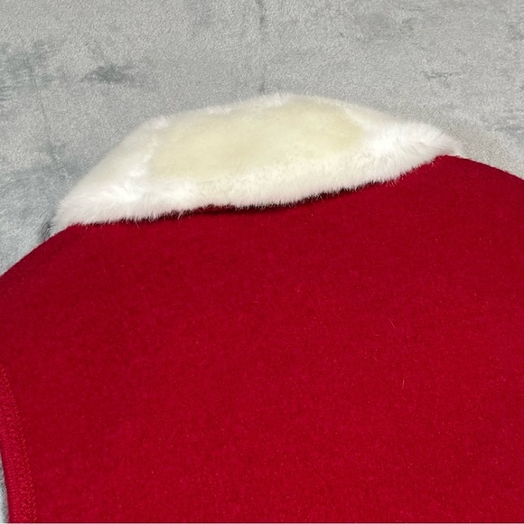 Lisa International Boiled Wool Red Vest Large Polar Bear Snowflake Embellished - Picture 16 of 16